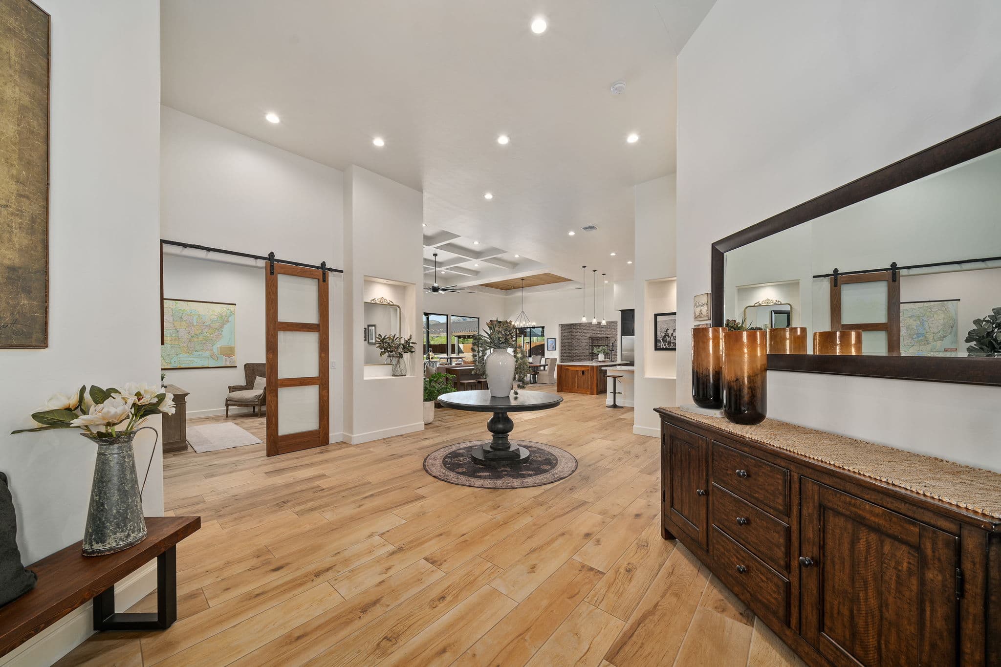 Prepared Luxe property entry and living area before a media appointment