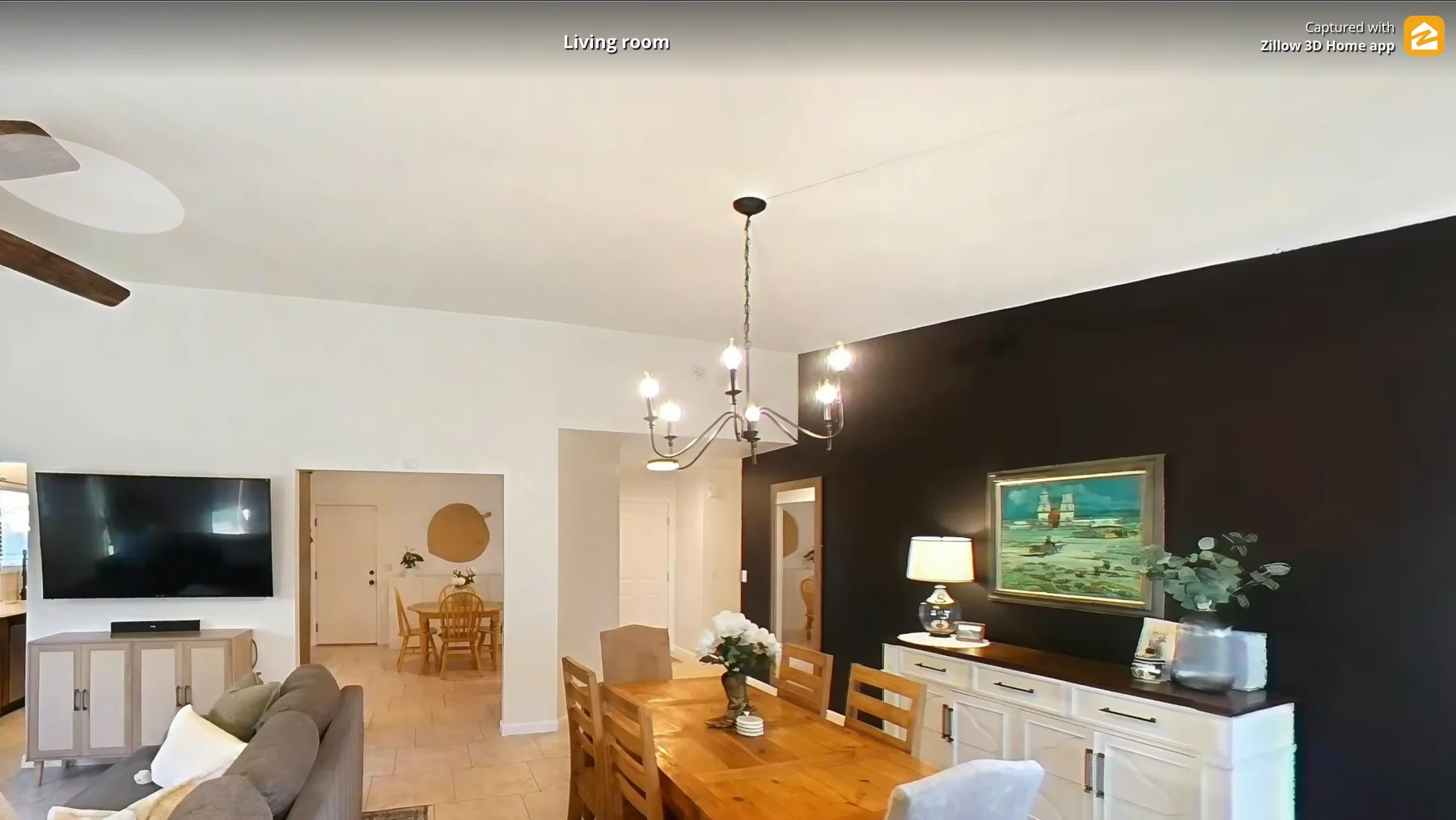 Zillow 3D home tour interface example